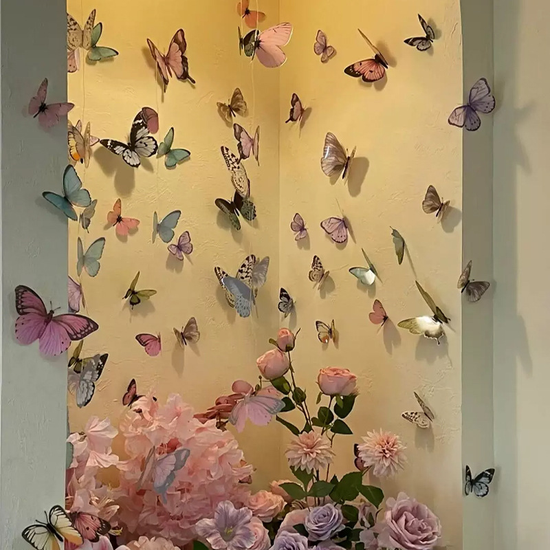 Art Craft Event - 12 pièces 3D papillon Stickers muraux