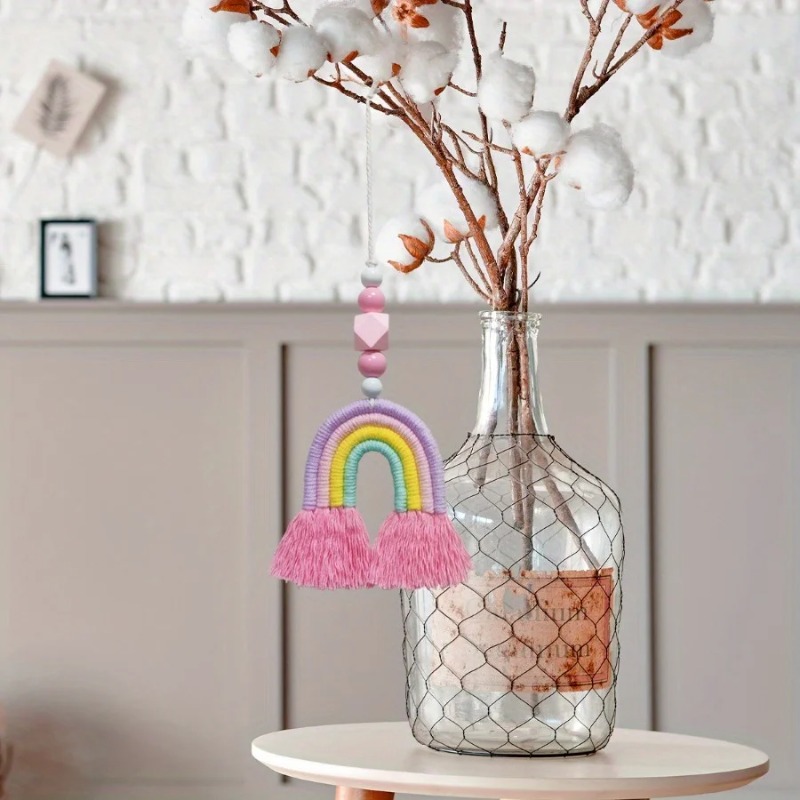 Art And Craft For Nursery - Carillons éoliens arc-en-ciel tissés, décorations miniatures
