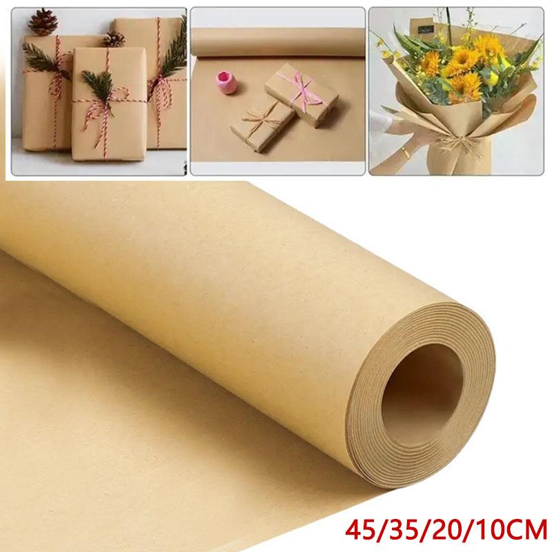Art Craft Recycled Materials - Papier Kraft brun 10M, fleurs cadeaux,